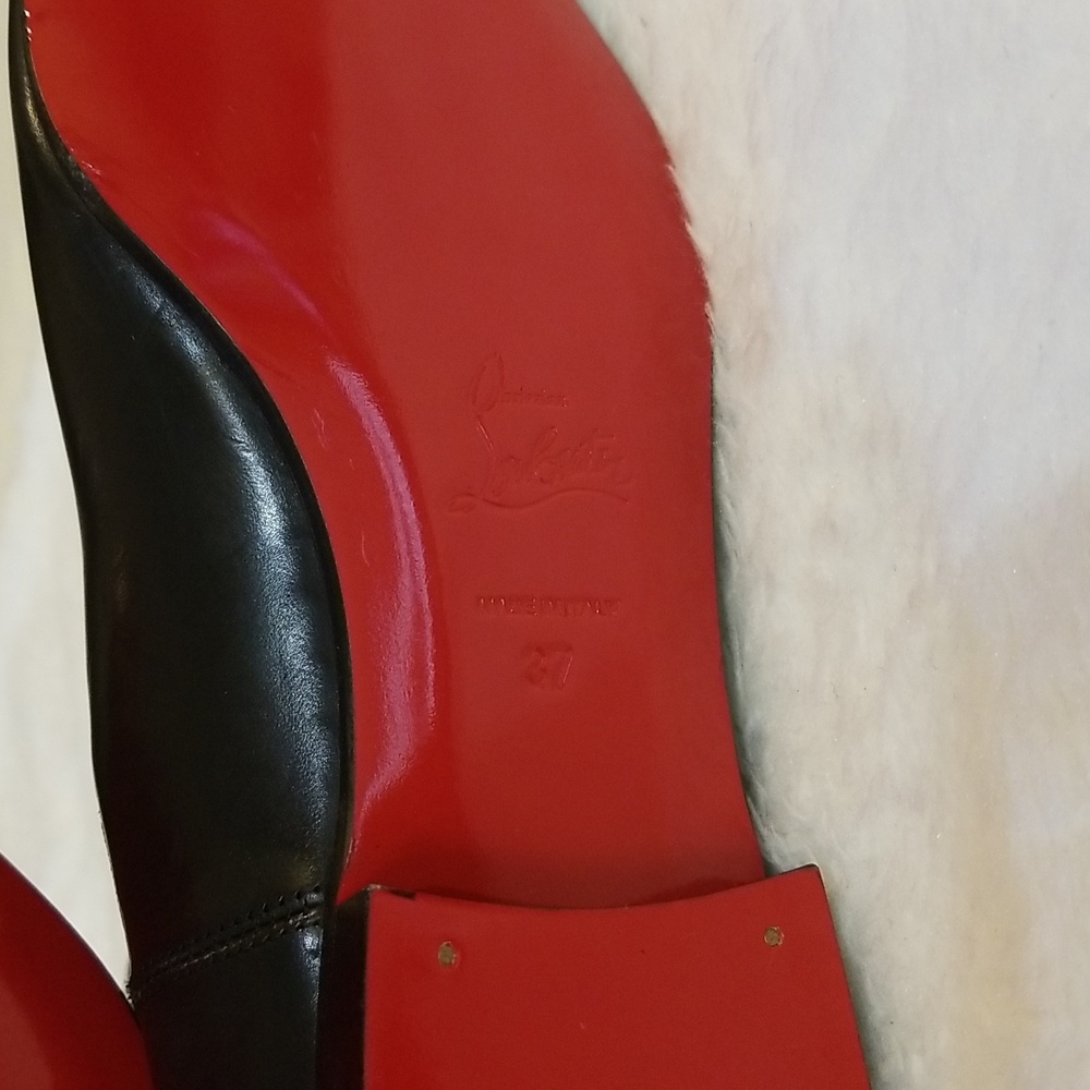 Christian Louboutin chelsea boots flat black leather size 37 new